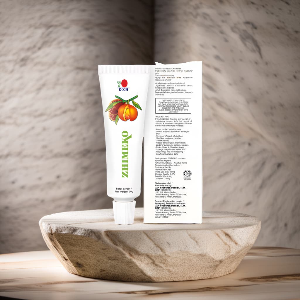 DXN Zeviko Ointment for effective skin care, treating rashes, irritations, and infections with Ganoderma.