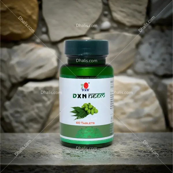 DXN Neem tablets made from Azadirachta indica for skin care, detox, and immunity