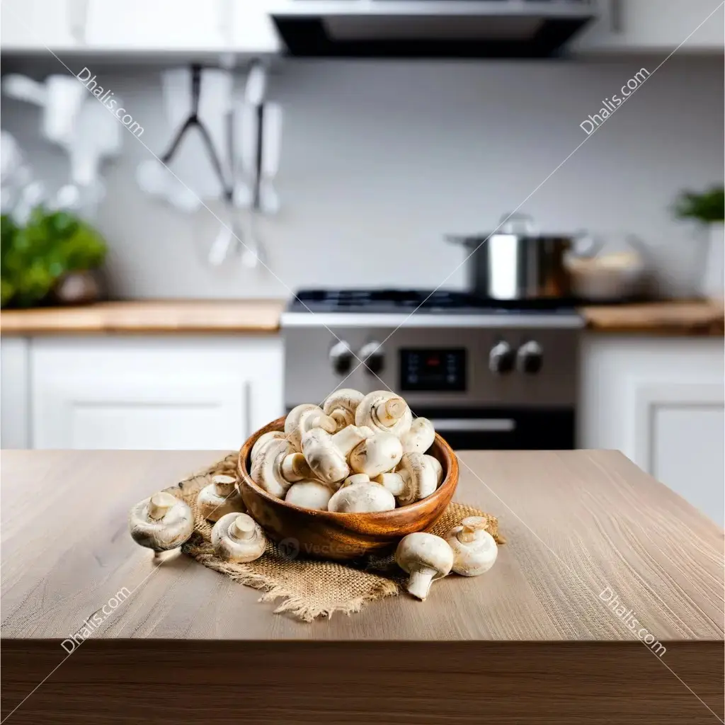 Fresh white button mushrooms rich in nutrients and health benefits in Bangladesh
