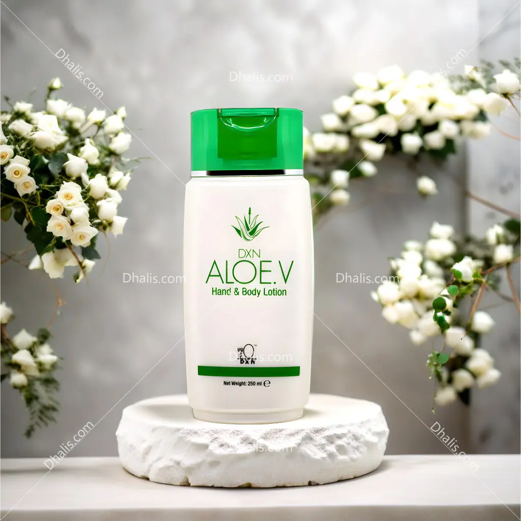 "DXN Aloe V Body Lotion প্রাকৃতিক অ্যালো ভেরা দিয়ে তৈরি, ত্বককে নরম, মসৃণ এবং স্বাস্থ্যকর রাখে।"